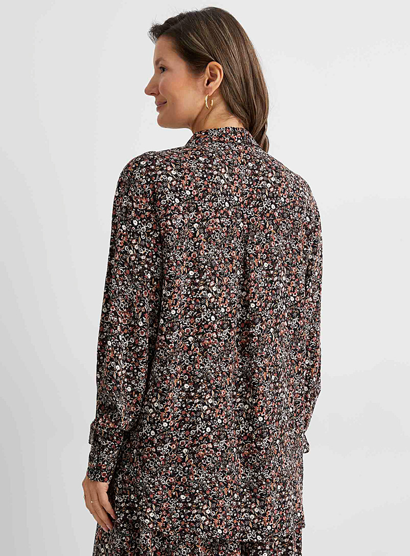 Contemporaine Patterned Brown Enchanted garden shirt for women