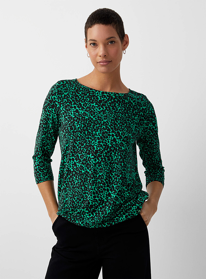 Contemporaine Green Wildflowers jersey tunic for women