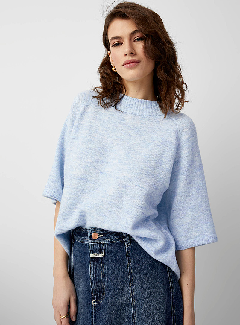 Contemporaine Baby Blue Flared-sleeve cloud sweater for women
