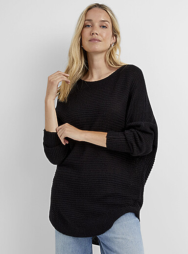 Pull Femme Oversize QUNERY - Manches Chauve-Souris - Hiver Chic - Lâche Et Confortable