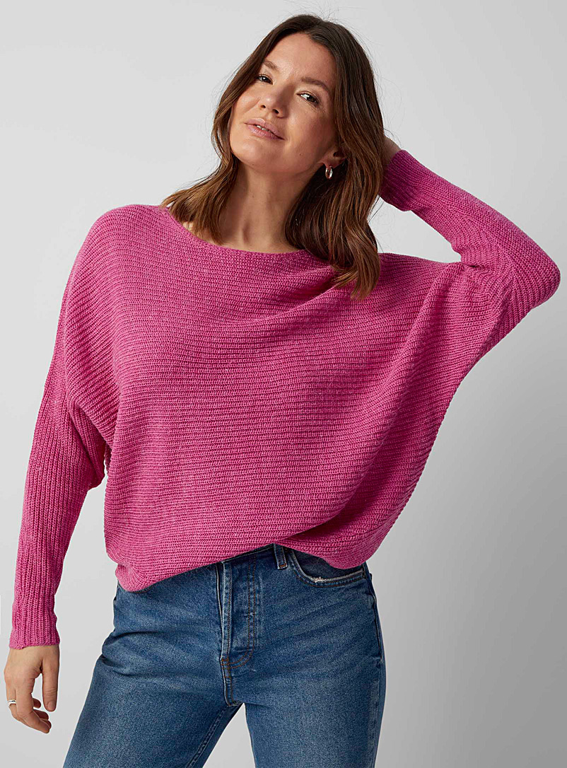 Batwing-sleeve ribbed sweater | Fransa | Shop Women's Sweaters and ...