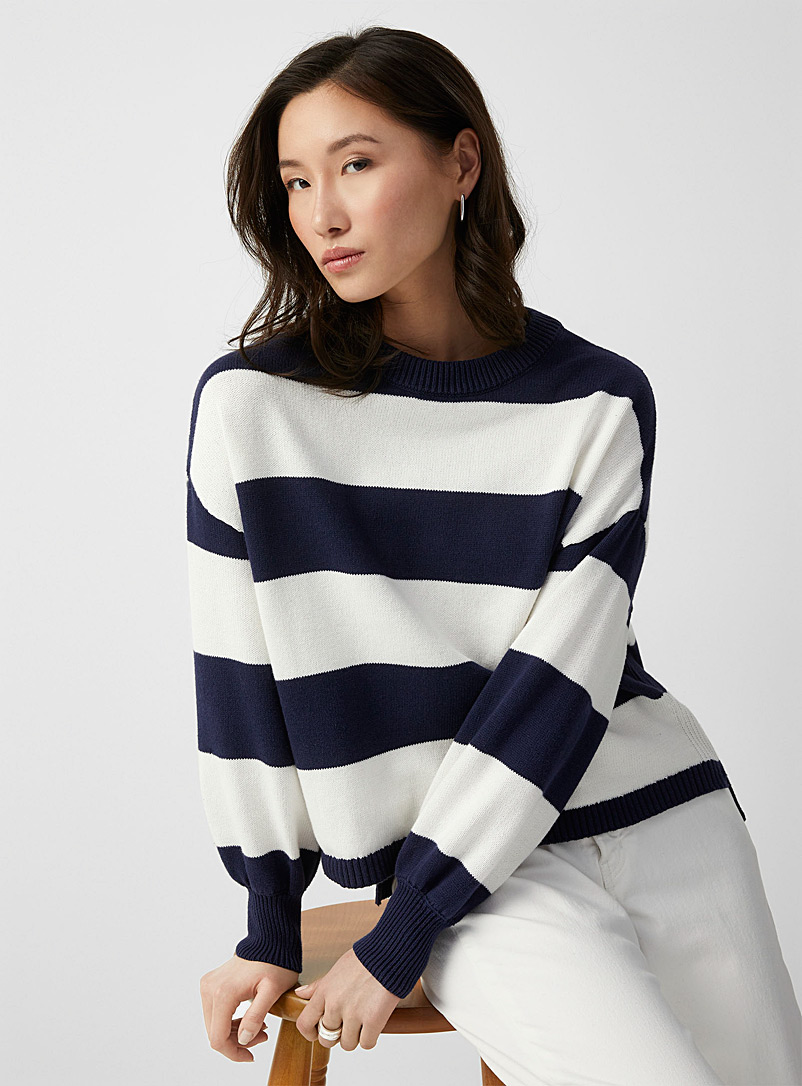 Block stripes boxy-fit sweater | Contemporaine | Shop Women's Sweaters and  Cardigans Fall/Winter 2019 | Simons