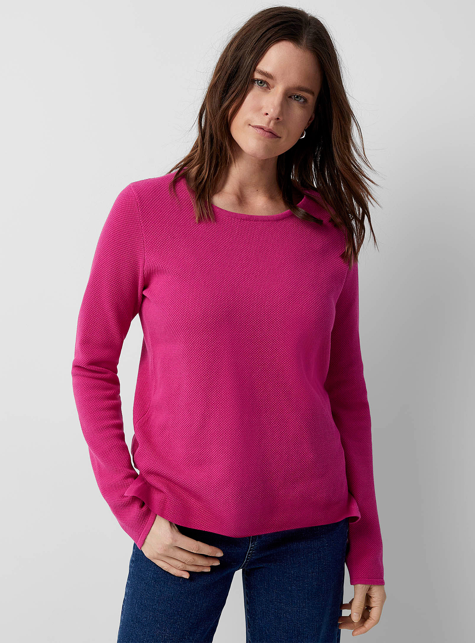 Fransa Cerica 2 T-shirt In Very Berry In Medium Pink