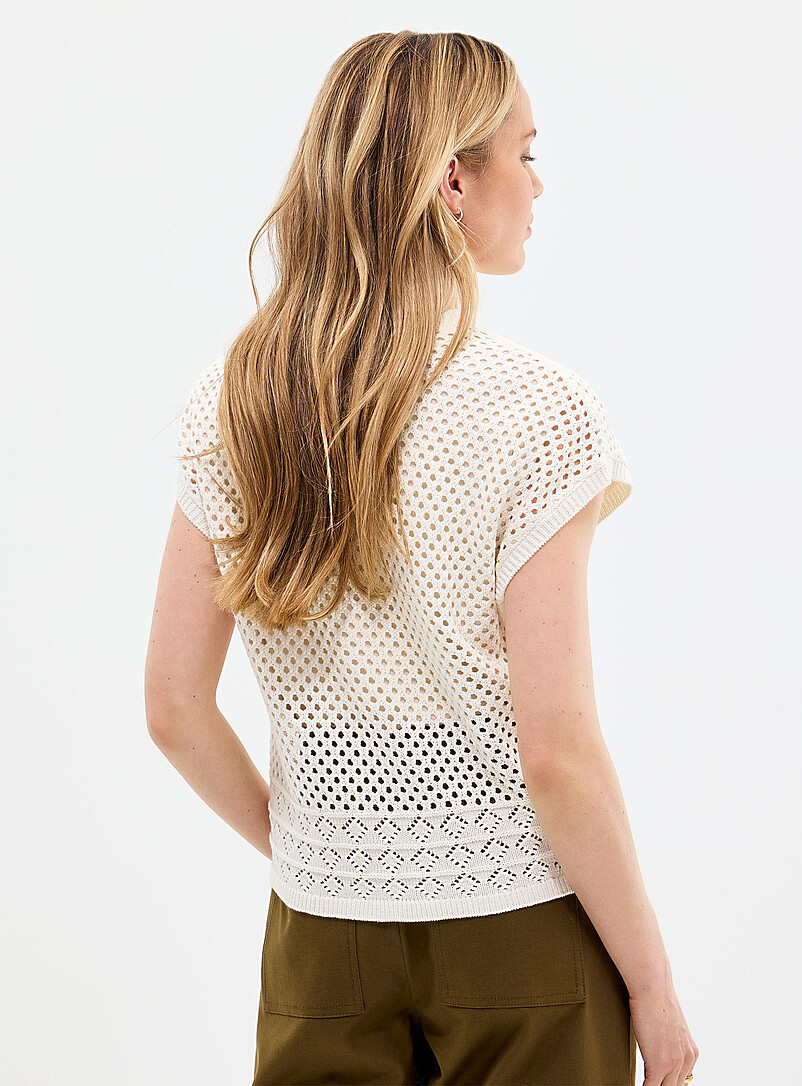 Openwork cap-sleeve vest product image 3