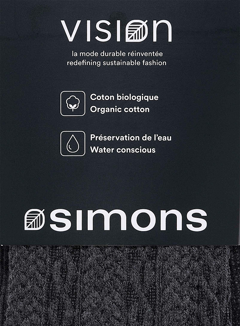 Simons: Le collant torsadé coton bio Noir pour femme