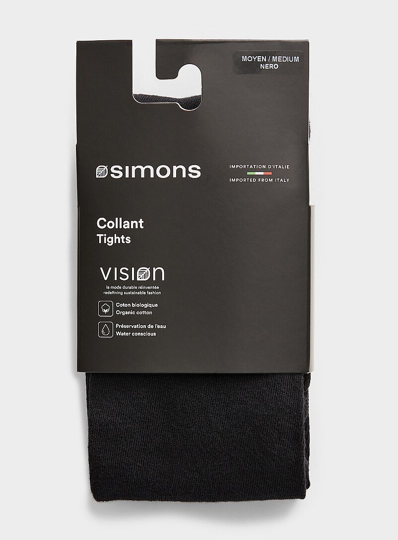 Simons: Le collant m&eacute;lange de coton bio <b>Collection exclusive d'Italie</b> Noir pour femme