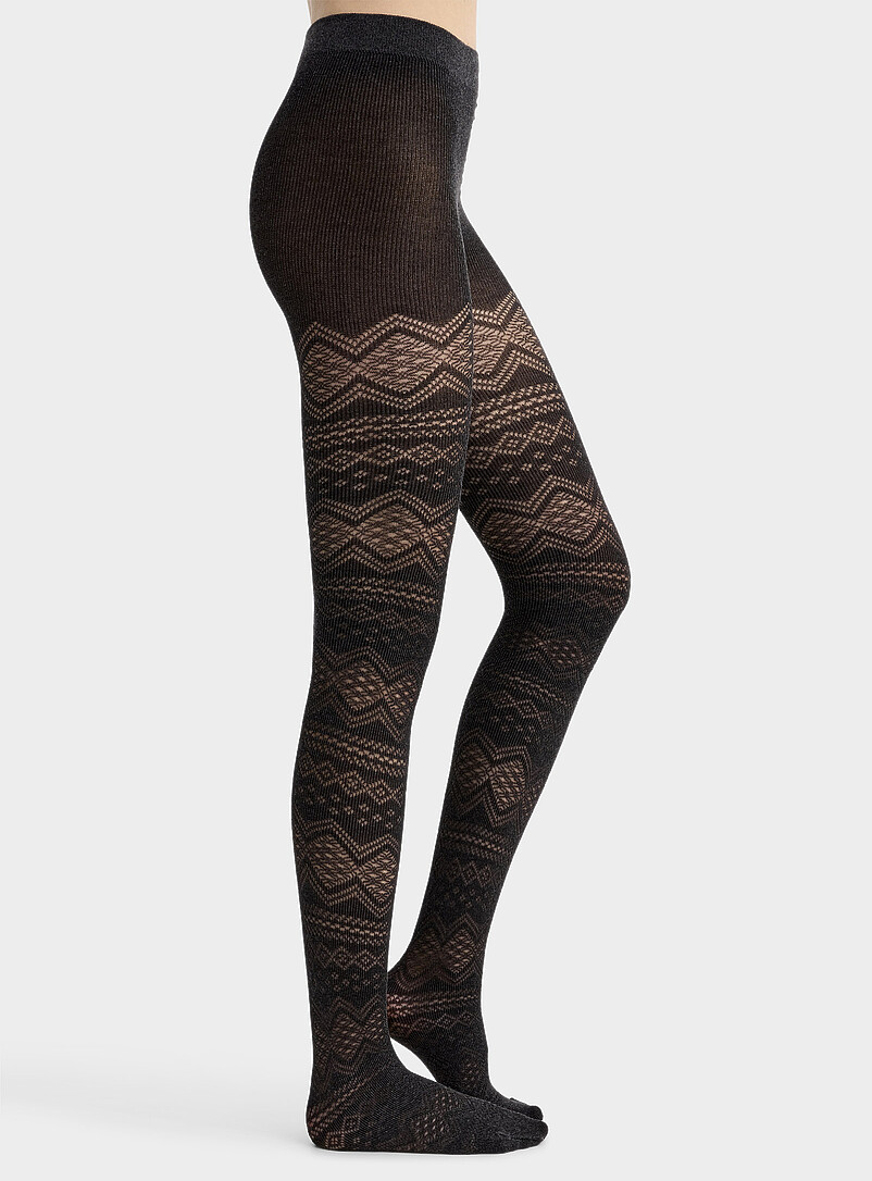 Openwork Fair Isle Tights Exclusive Collection From Italy Simons openwork-fair-isle-tights-exclusive-collection-from-italy-simons