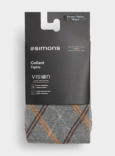 Le collant fins carreaux color&eacute;s <b>Collection exclusive d'Italie</b>