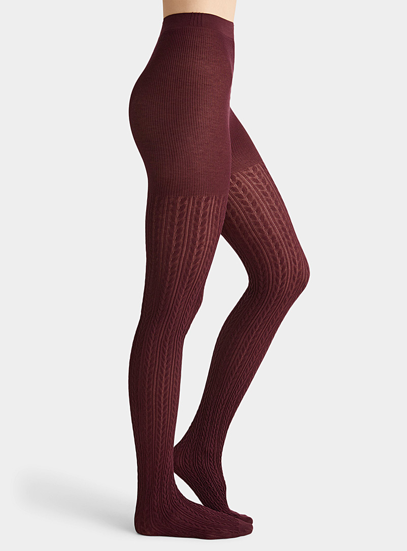 Organic cotton twisted cable tights, Simons, Shop Women's Tights Online