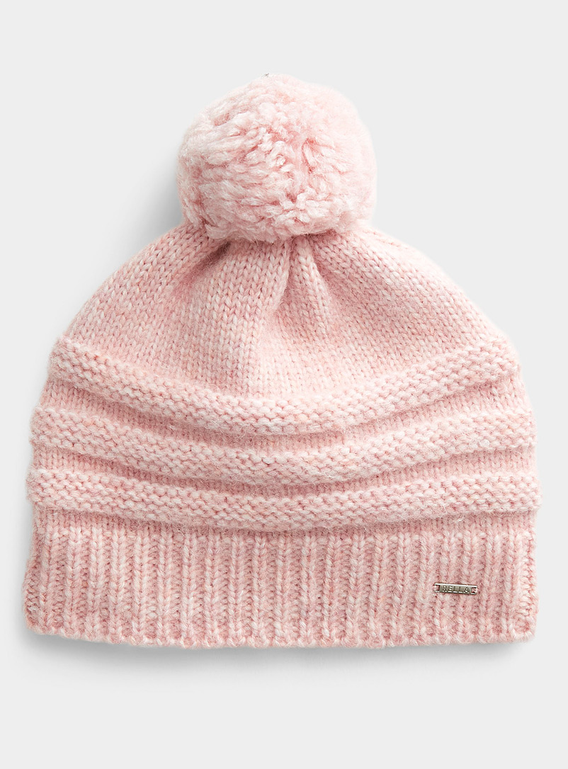 Rella Pink Jaden removable pompom tuque for women