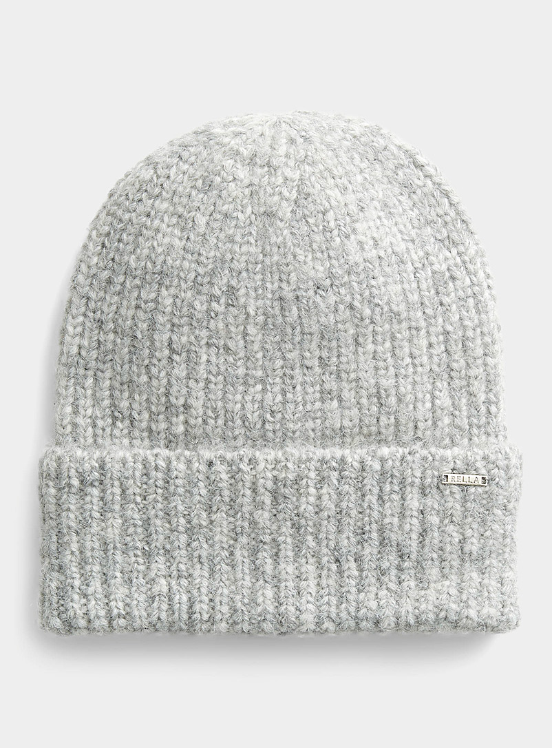 Simons Silver Boca ribbed cuffed tuque for women
