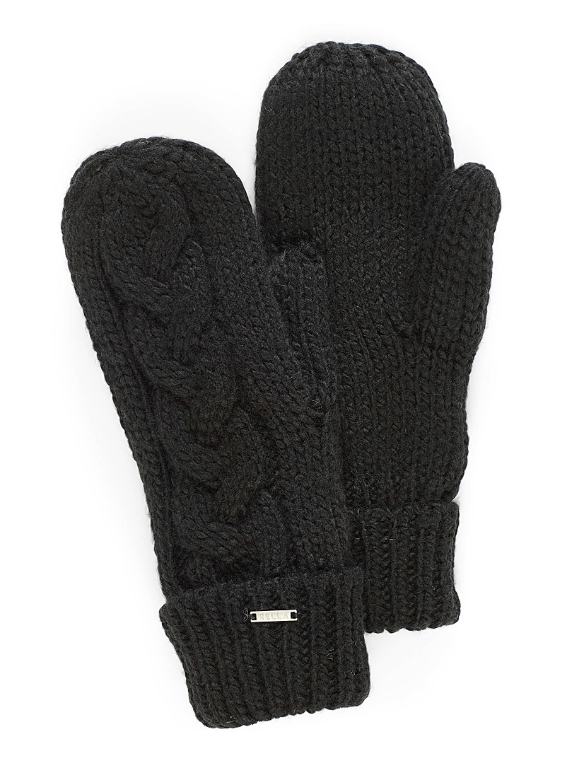 Rella Black Babel mittens for women