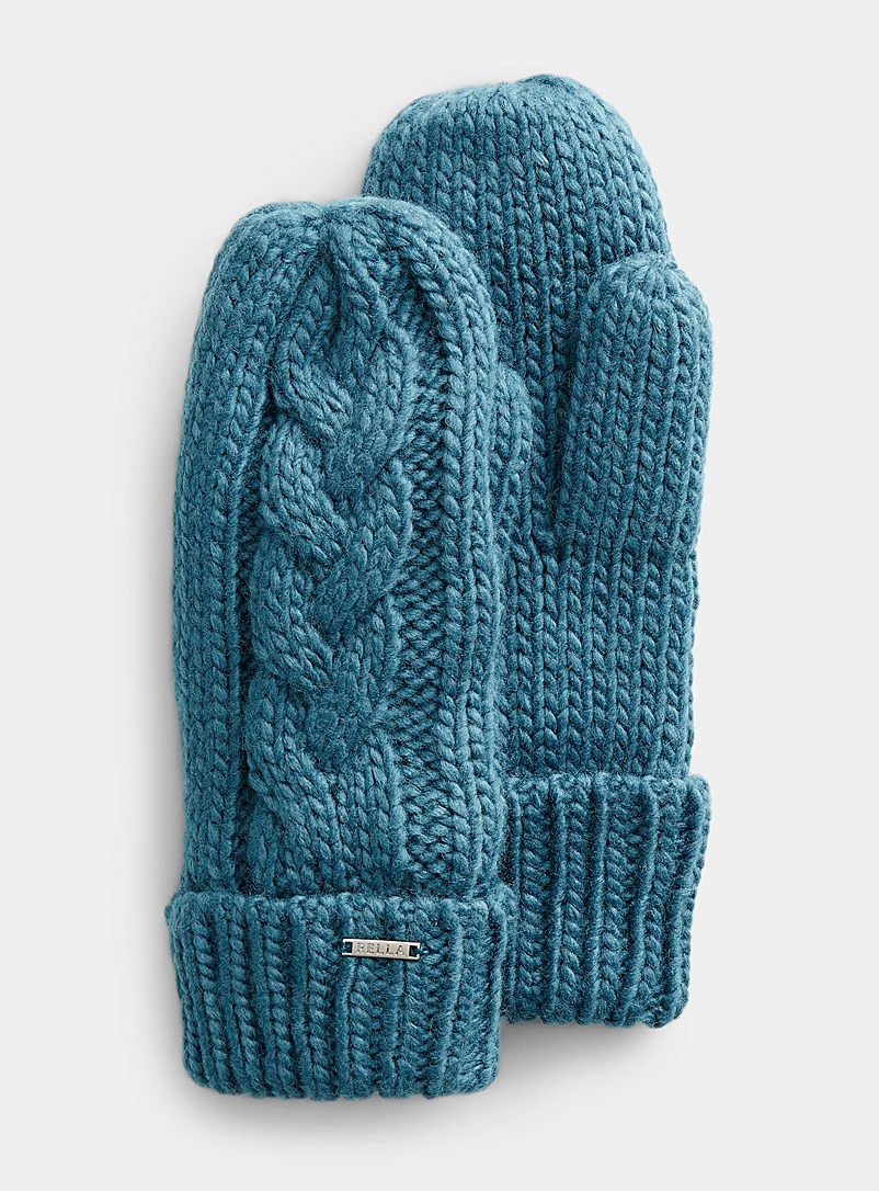 Rella Teal Babel mittens for women