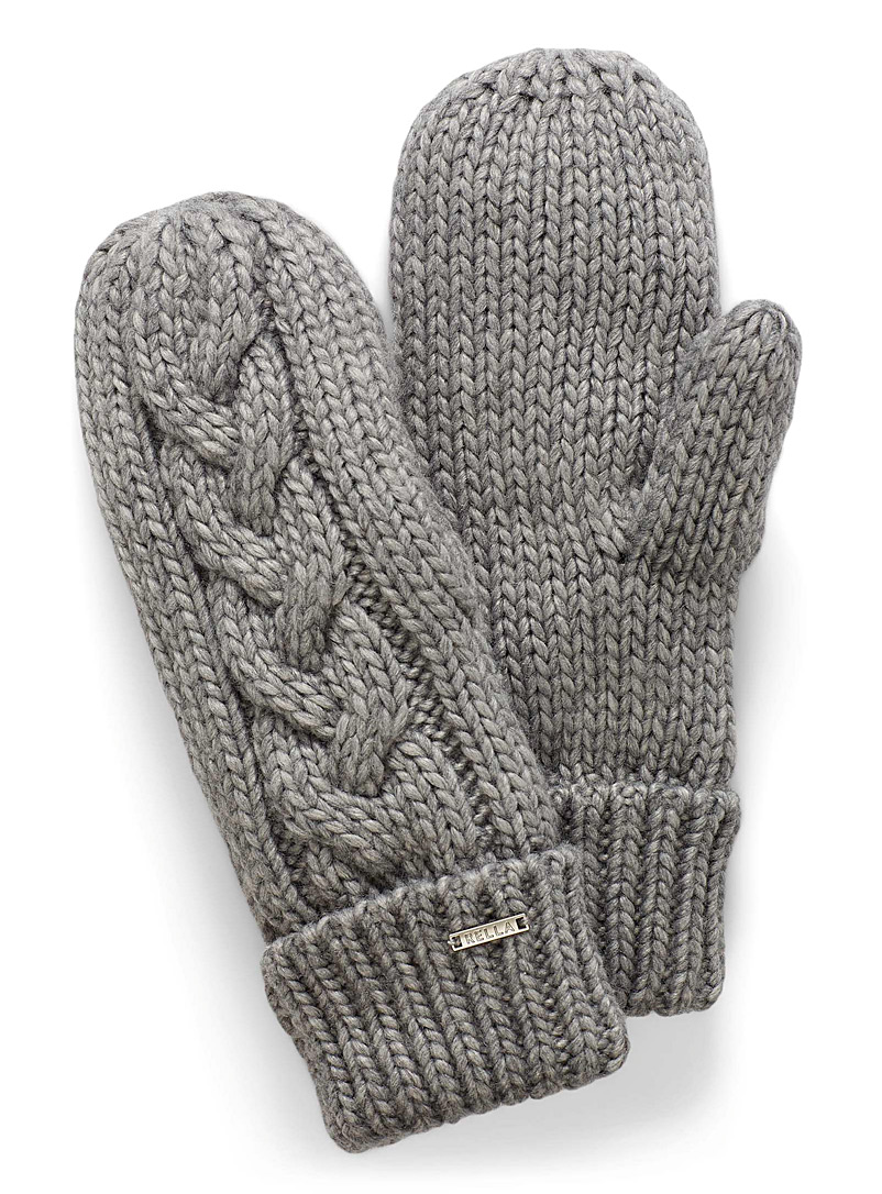 Rella Silver Babel mittens for women