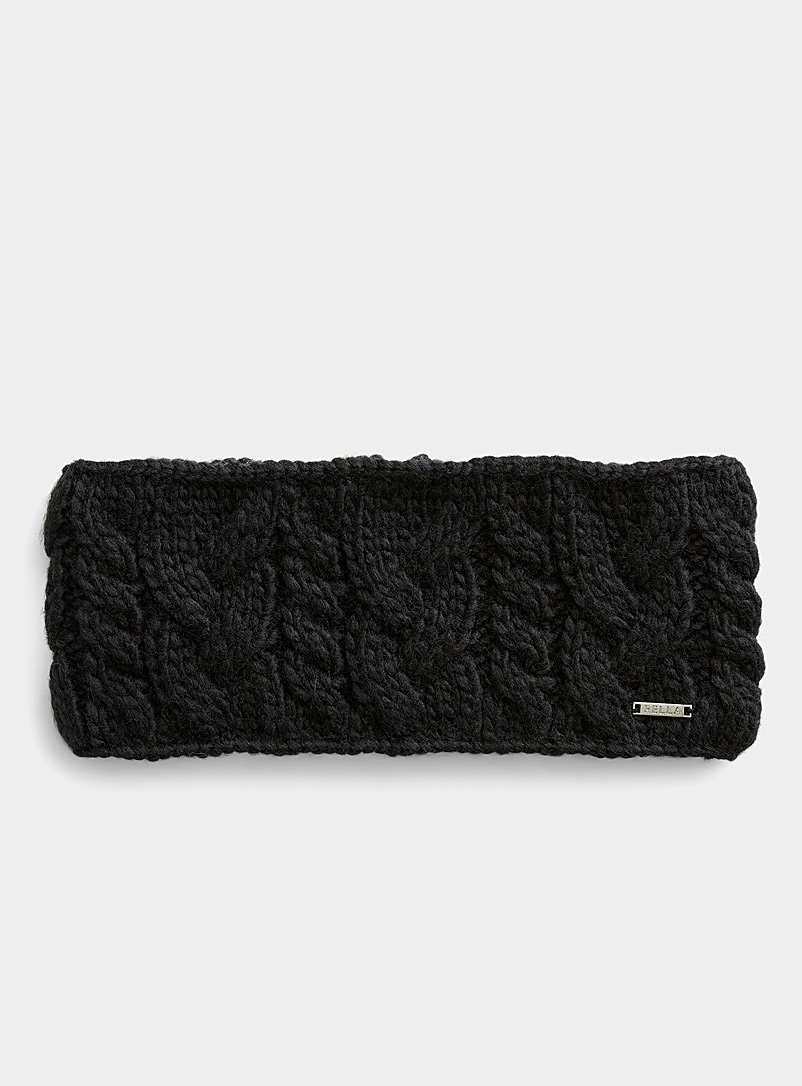 Rella Black Babel cable-knit headband for women