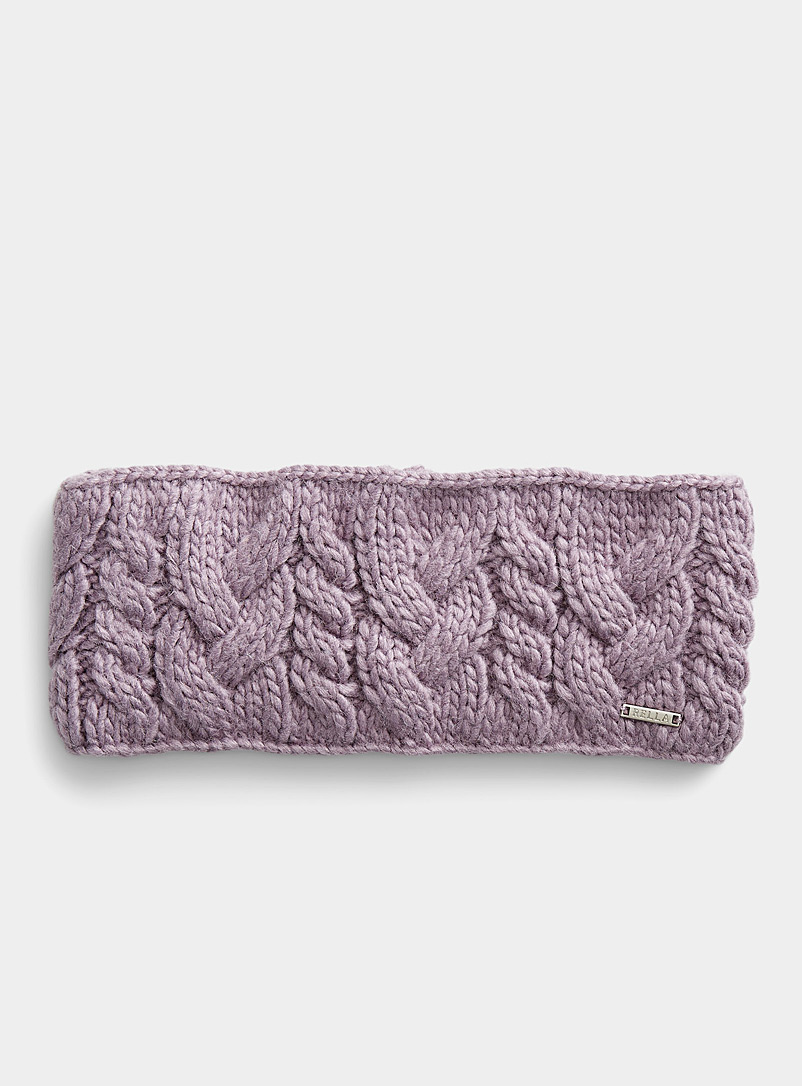 Rella Mauve Babel cable-knit headband for women