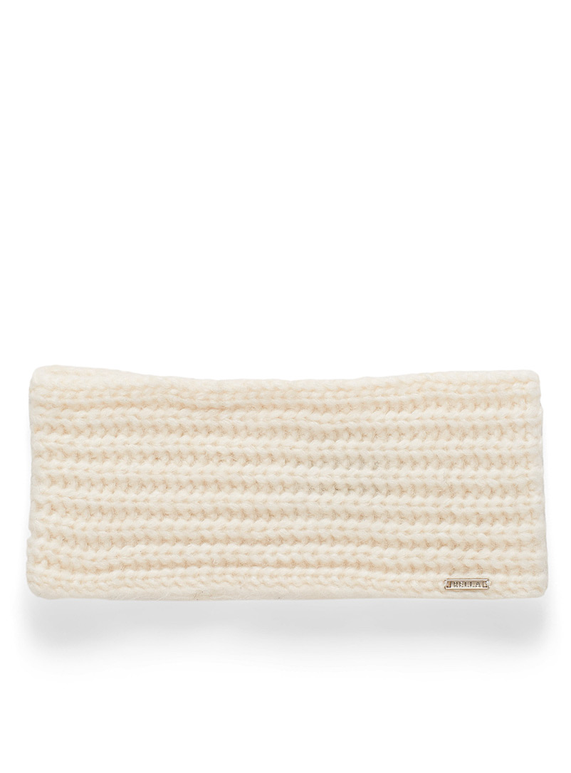 Rella Ivory White Delicate ribbed headband for women