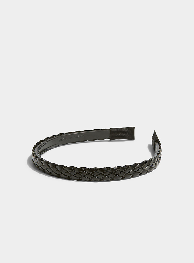 Faux-leather braided headband, Simons