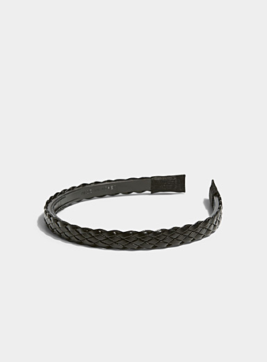 Braided faux-leather thin headband