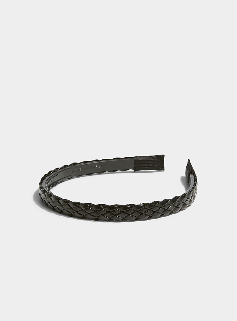 Braided faux-leather thin headband product image (primary)