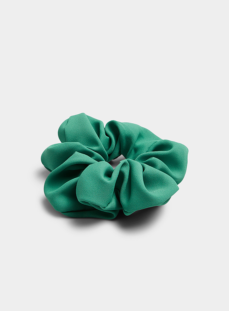 Simons Kelly Green Matte monochrome scrunchie for women