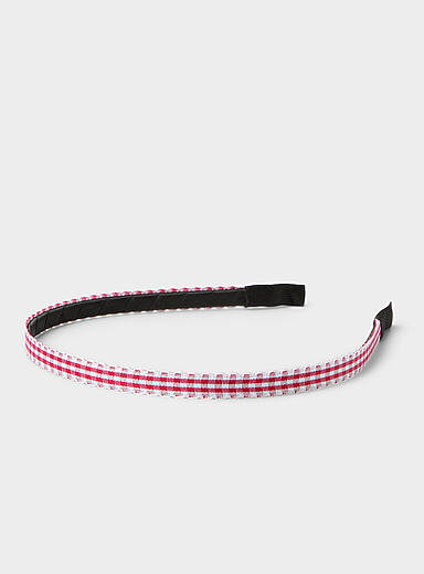 Gingham check slim headband