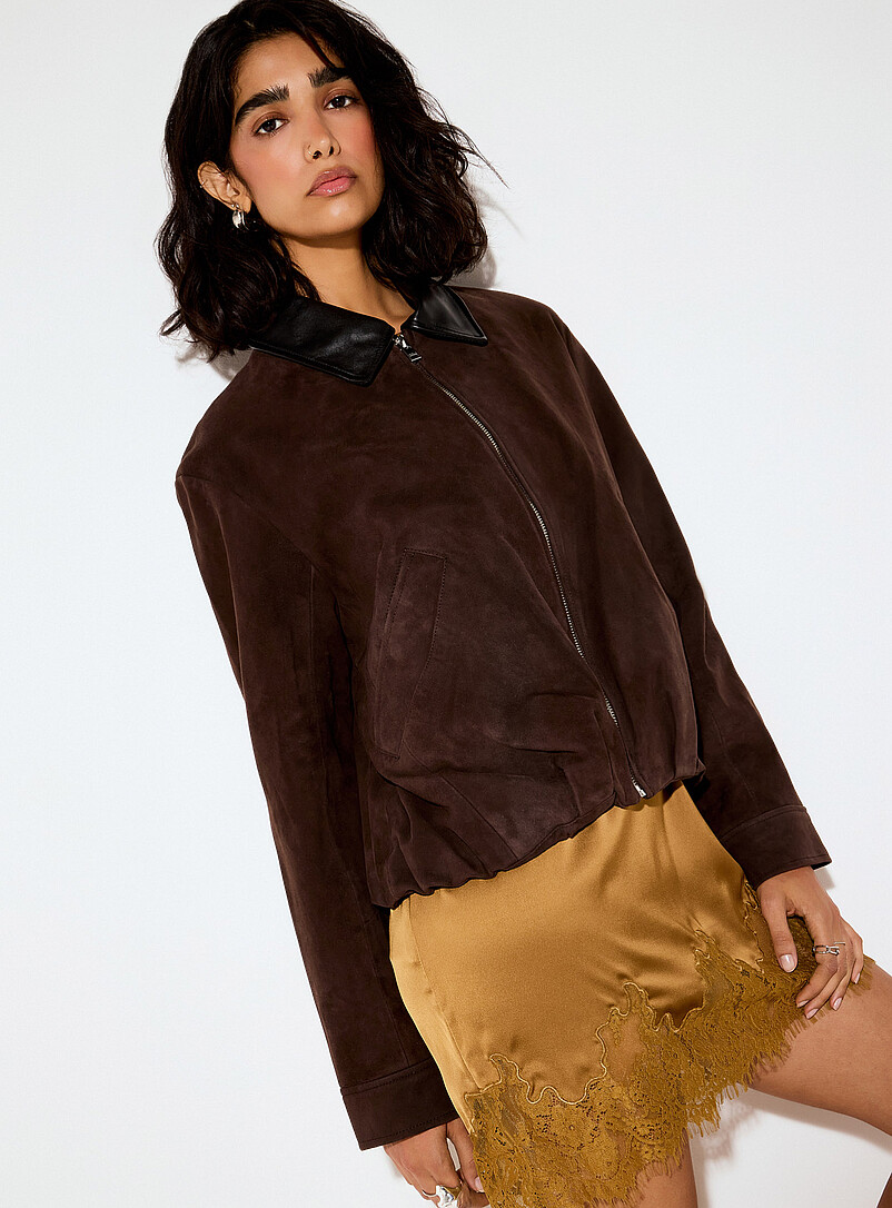 Merrick genuine suede bubble jacket product image 2