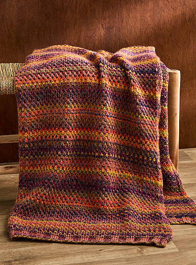 Simons Maison: Le jet&eacute; rayures color&eacute;es m&eacute;lange de laine 130 x 170 cm Assorti