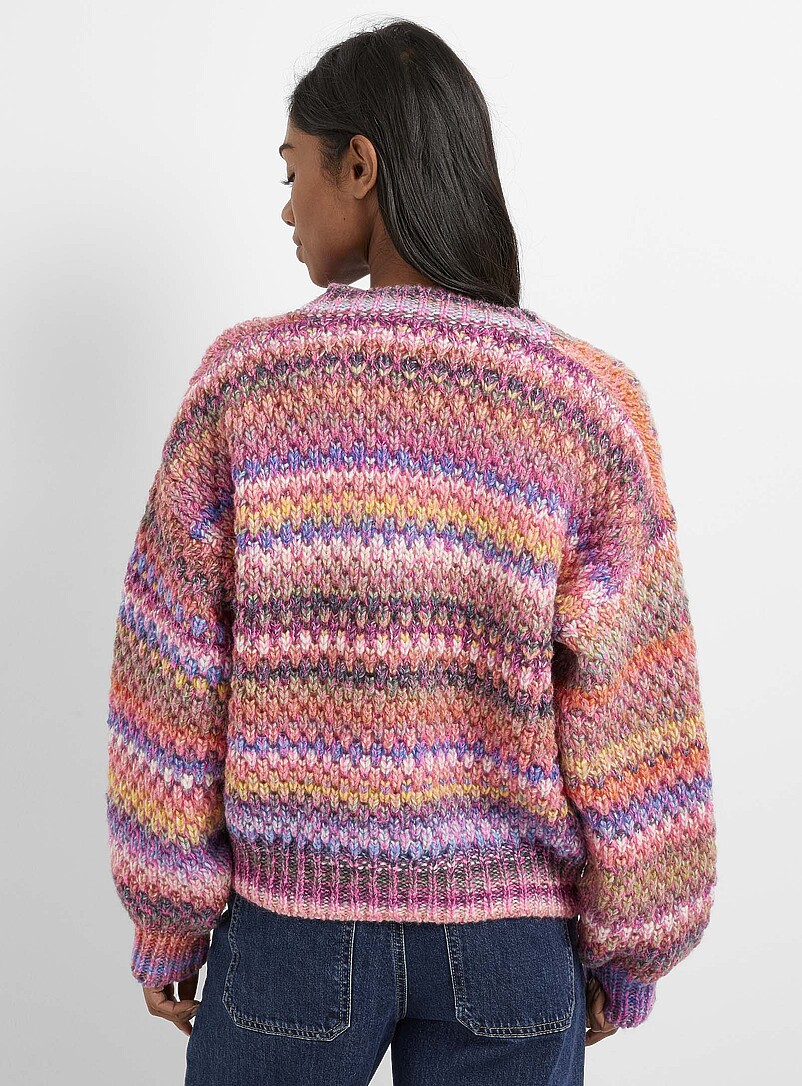 Rainbow textured cardigan Exclusive collection from Italy