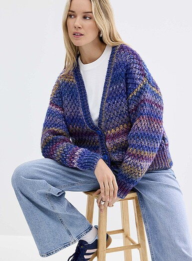 Contemporaine: Le cardigan textur&eacute; arc-en-ciel <b>Collection exclusive d'Italie</b> Assorti pour femme