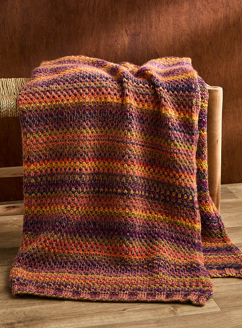 Colourful Stripes Wool Blend Throw 130 X 170 Cm