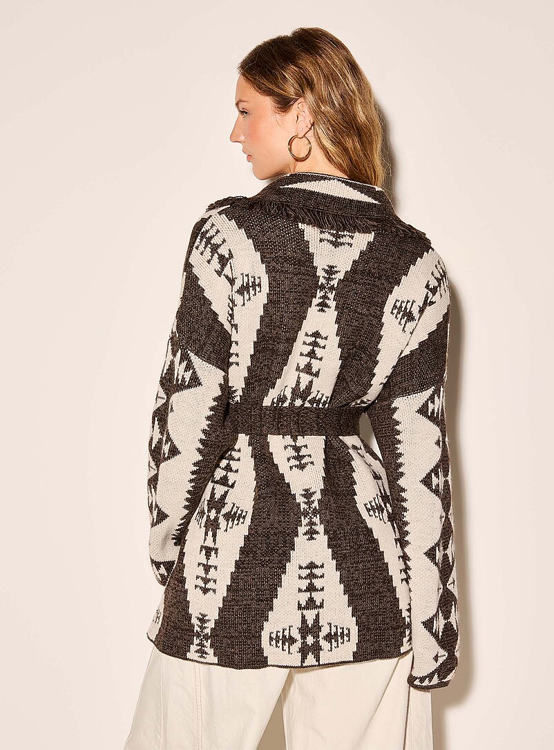 Fringed belted cardigan Exclusive collection from Italy product image 2