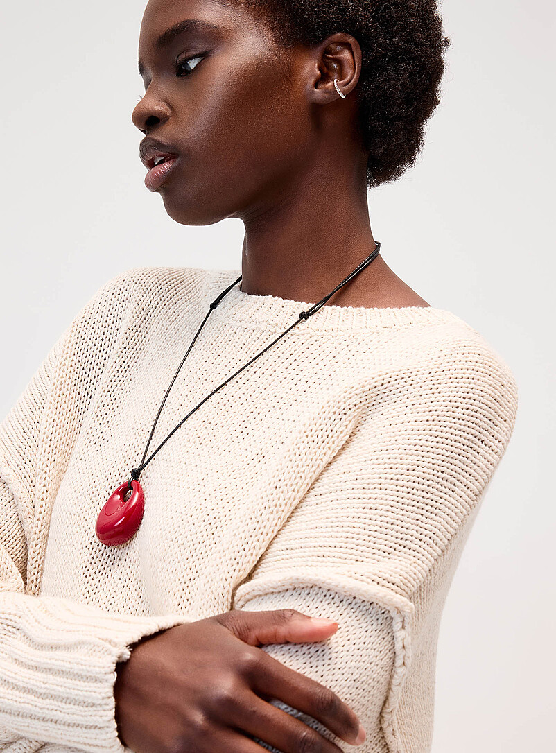 Twik: Le chandail ample coutures retourn&eacute;es Orange pour femme