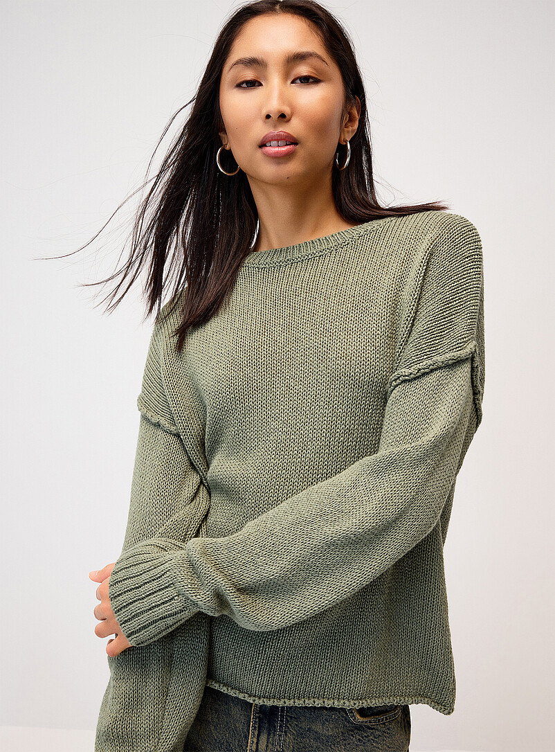 Reverse Seams Loose Sweater