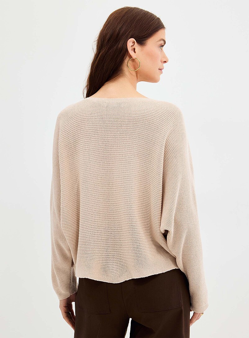 Contemporaine: Le chandail scintillant col bateau <b>Collection exclusive d'Italie</b> Bleu marine - Bleu nuit pour femme