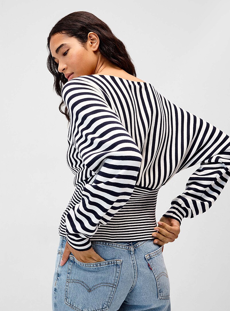 Fitted striped sweater product image (primary)