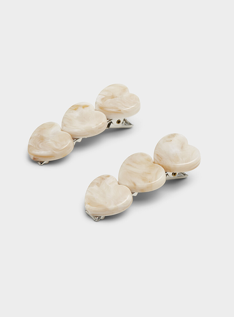 Acetate heart clips Set of 2 product image (primary)