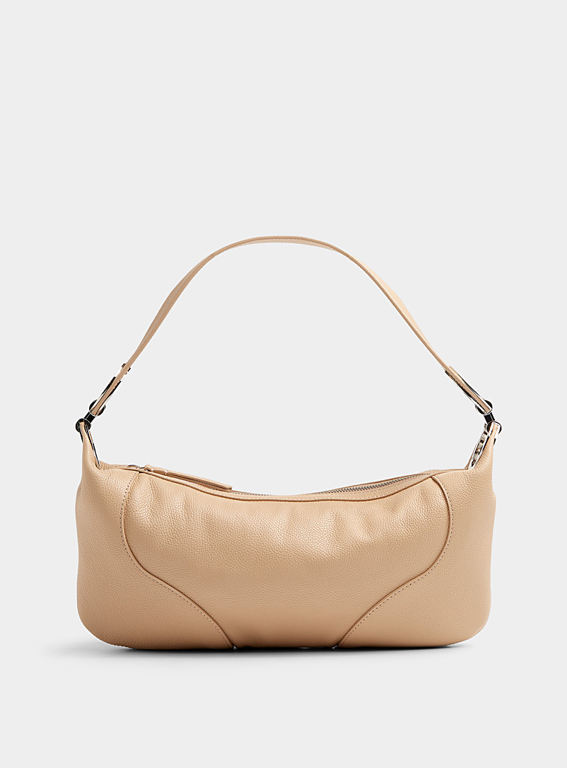 BY FAR White Amira rectangular leather baguette bag for women