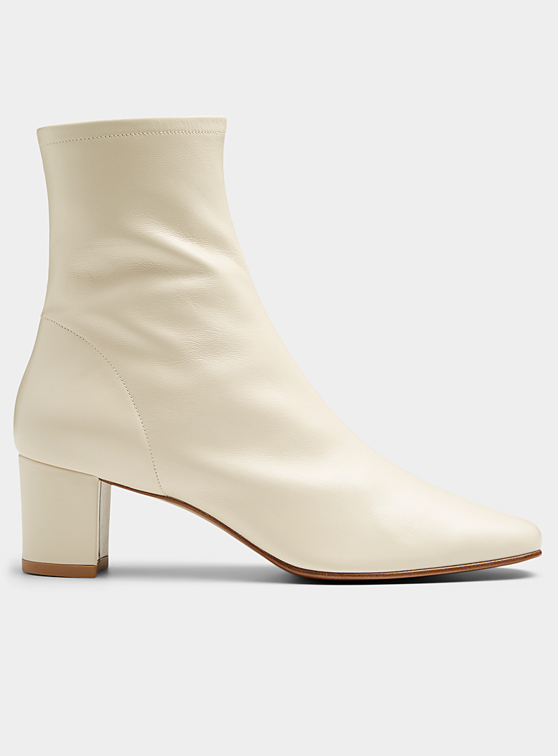 BY FAR Ivory White Sofia leather boots Women for women