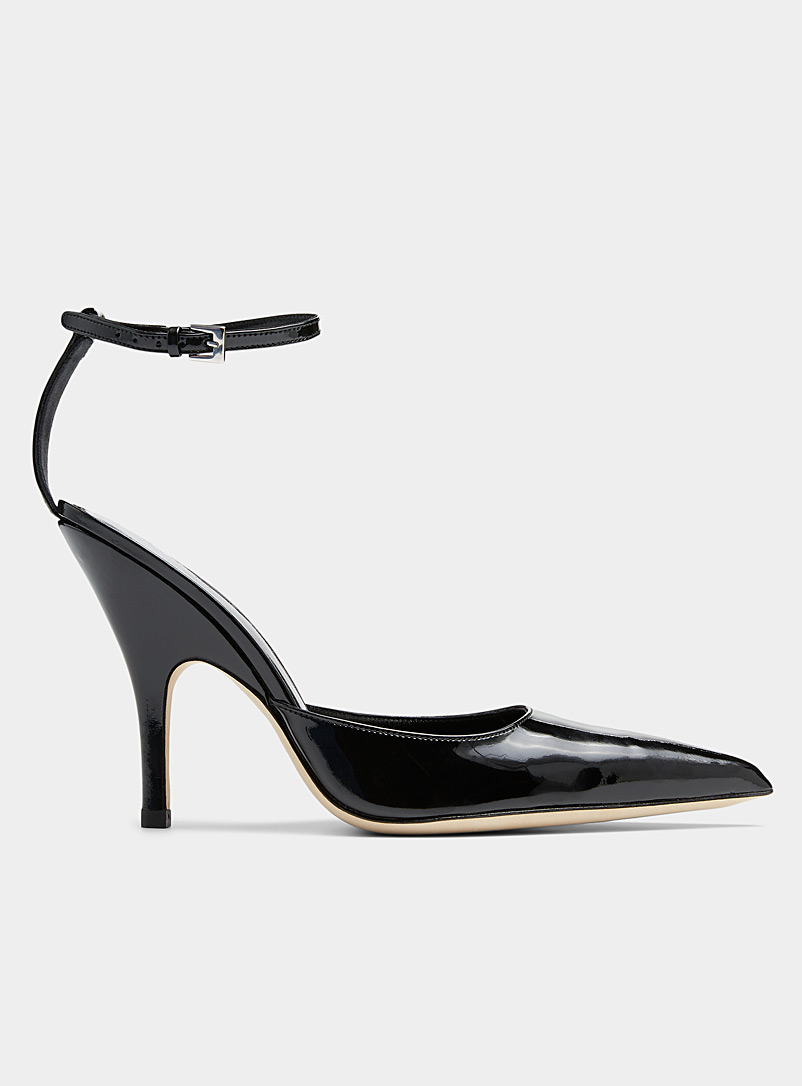 BY FAR Black Eliza patent leather pointed pumps Women for women