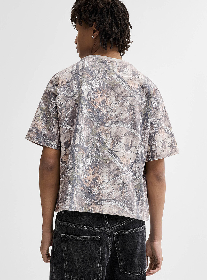 Djab Patterned Brown Real camo boxy T-shirt <b>Imported from Seoul</b> for men