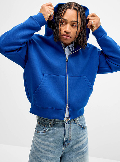 Djab Royal/Sapphire Blue Oversized zip-up hoodie <b>Imported from Seoul</b> for men