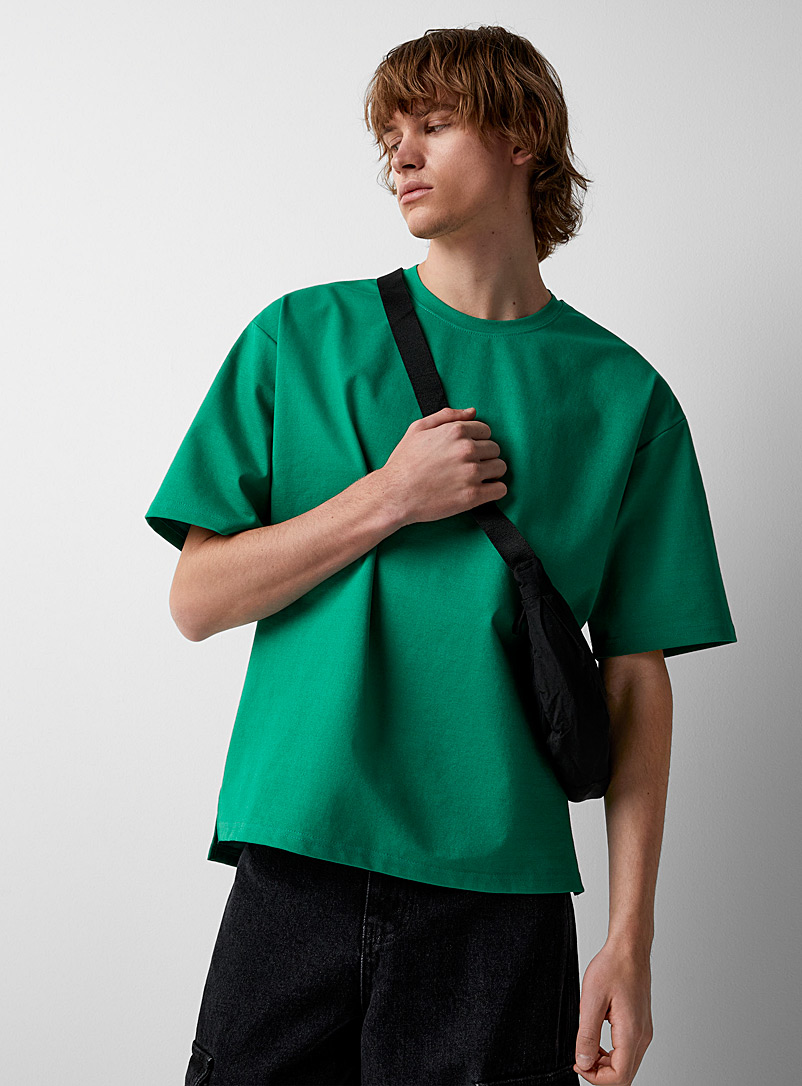 Djab: Le t-shirt carré ample Vert pour homme