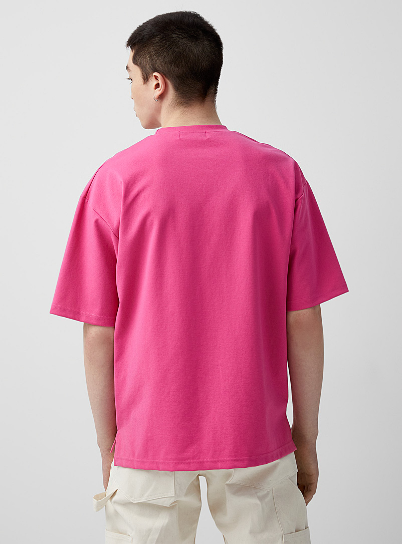 Djab: Le t-shirt carré ample Jaune vif-canari pour homme
