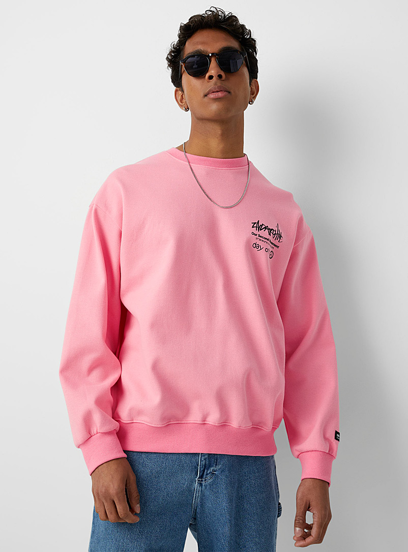 Djab Pink Y2K graphic sweatshirt for men