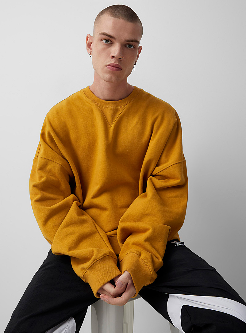 Djab Dark Yellow Cropped oversized sweatshirt for men