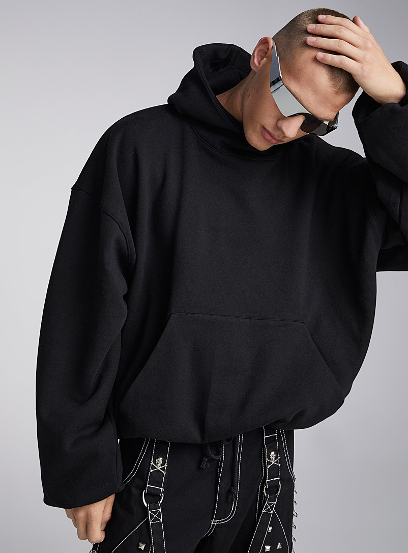 Djab Black Ultra-loose black hoodie for men