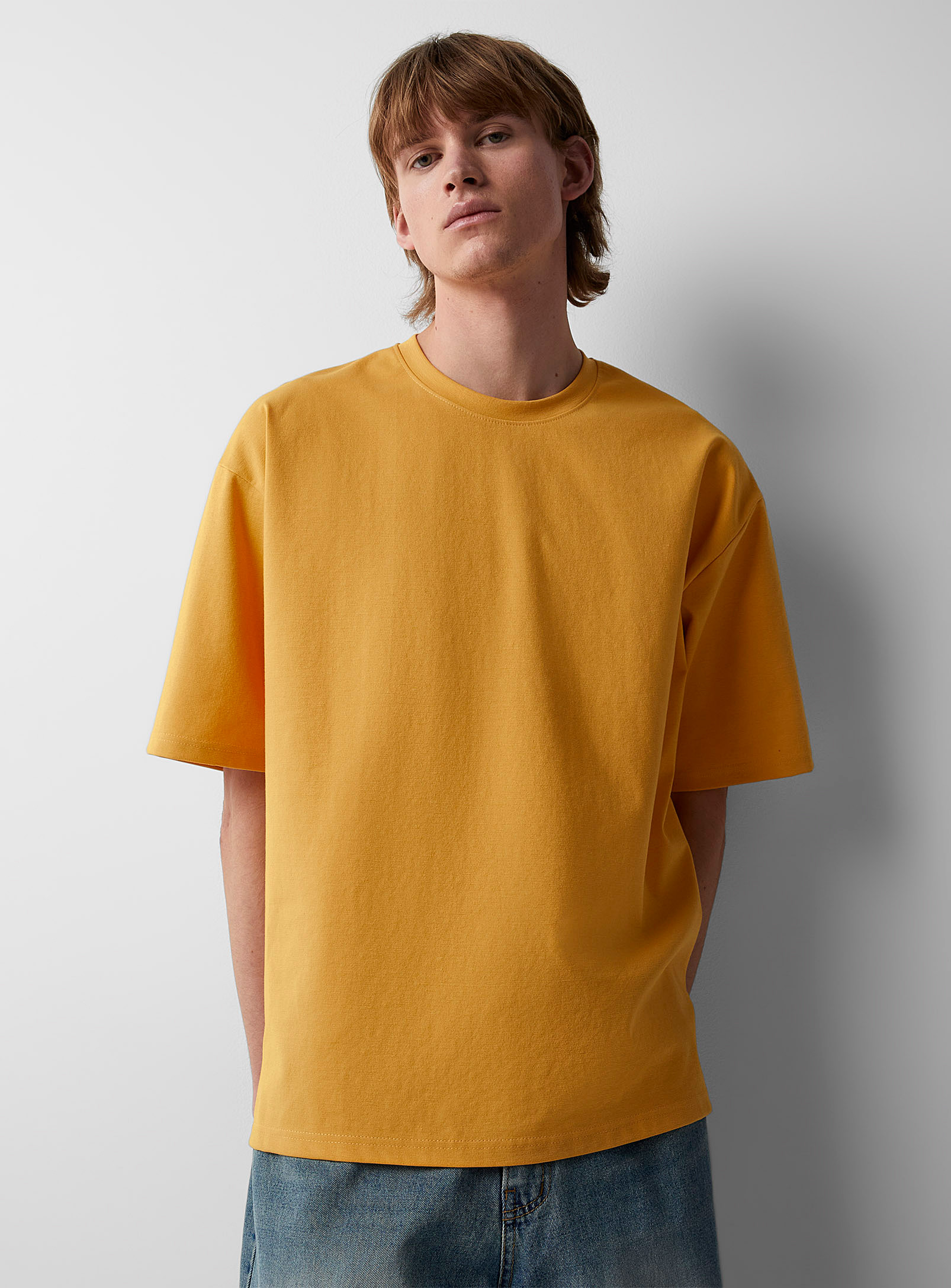 Djab Loose Boxy T-shirt In Medium Yellow