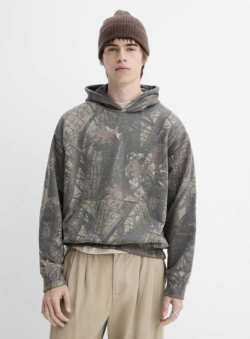 Nature-Print Hoodie Imported From Seoul