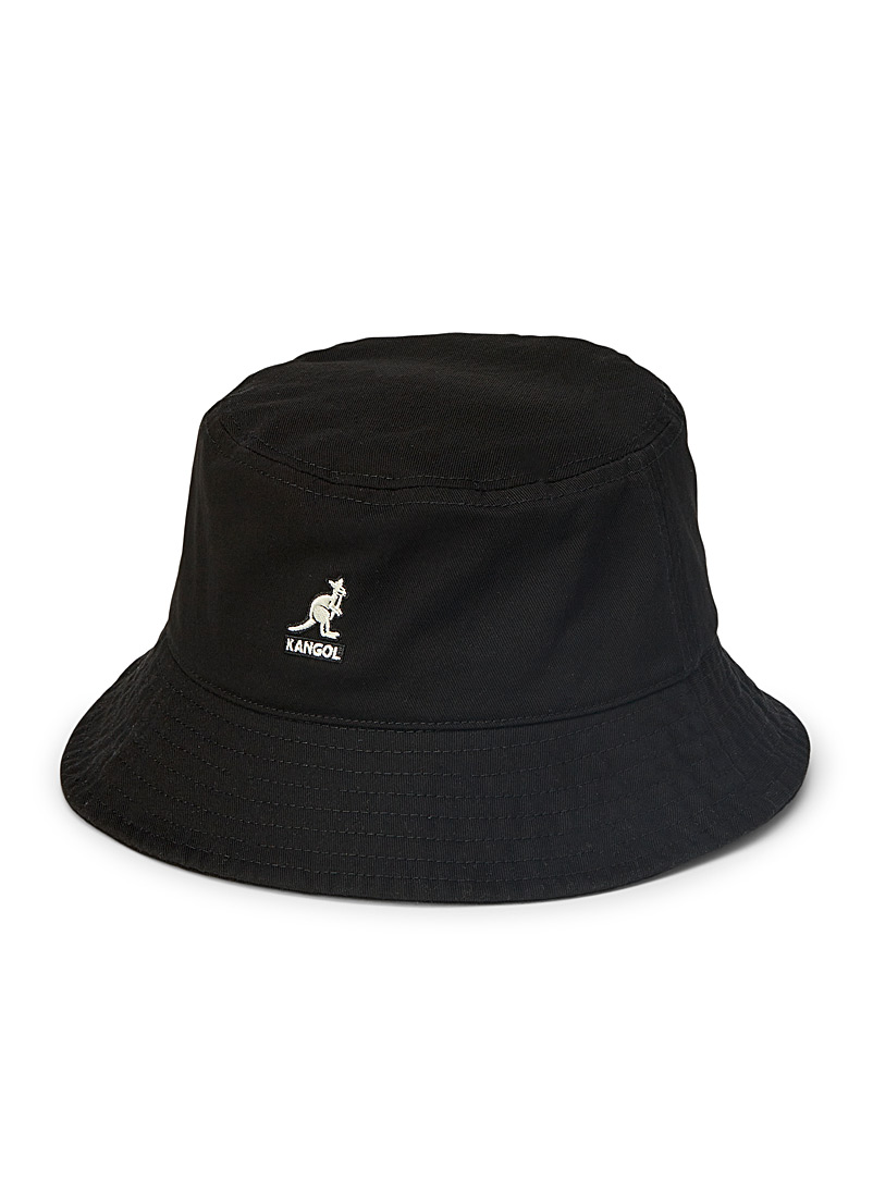 Kangol Black Washed bucket hat for men